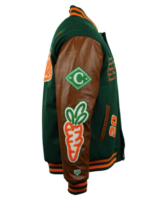 Carrots Arlington Heights Green & Brown Varsity Jacket