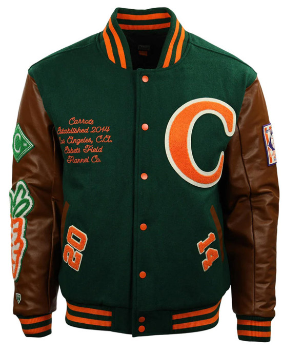 Carrots Arlington Heights Green & Brown Varsity Jacket