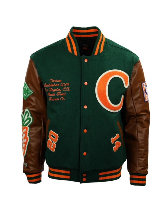 Carrots Arlington Heights Green & Brown Varsity Jacket