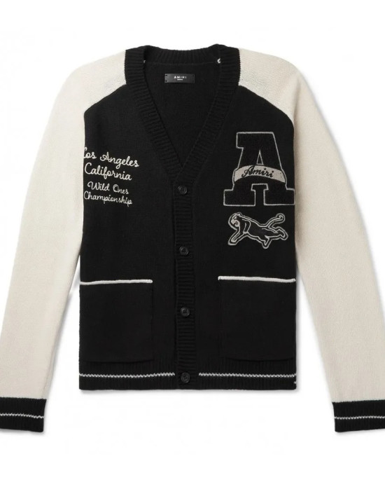 Cashmere Cardigan Black Varsity