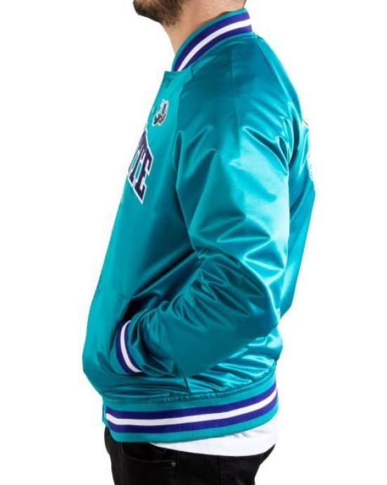 Charlotte Hornets Lightweight Satin Bomber Jacket Charlotte Hornets Lightweight Satin Bomber Jacket