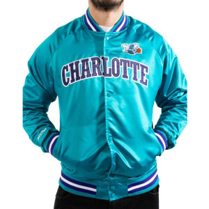Charlotte Hornets Lightweight Satin Bomber Jacket
