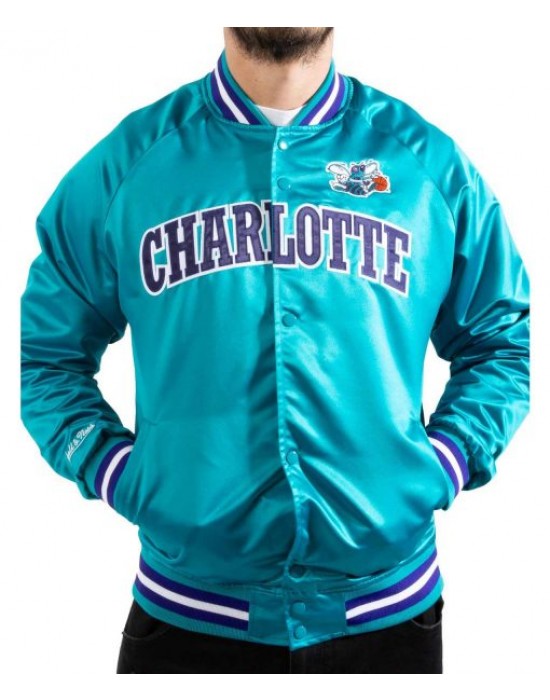 Charlotte Hornets Lightweight Satin Bomber Jacket