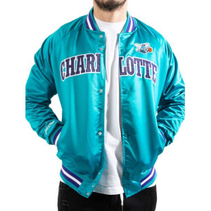 Charlotte Hornets Lightweight Satin Bomber Jacket