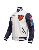 Chicago Bears Retro Classic Rib Navy Blue Wool Varsity Jacket