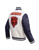 Chicago Bears Retro Classic Rib Navy Blue Wool Varsity Jacket