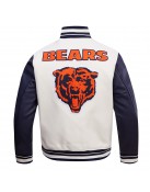 Chicago Bears Retro Classic Rib Navy Blue Wool Varsity Jacket