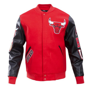 Chicago Bulls Classic Red Wool And Leather Varsity Jacket