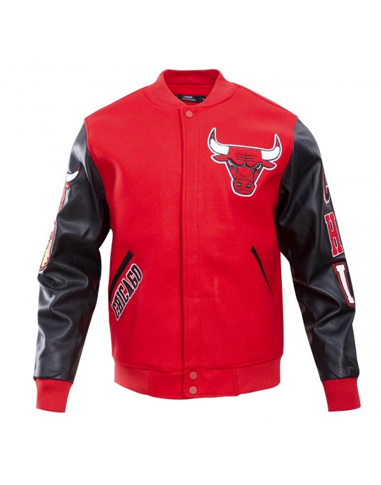 Chicago Bulls Classic Red Wool And Leather Varsity Jacket