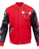 Chicago Bulls Classic Red Wool And Leather Varsity Jacket Chicago Bulls Classic Red Wool And Leather Varsity Jacket