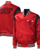 Chicago Bulls Force Play Red Varsity Satin Jacket Chicago Bulls Force Play Red Varsity Satin Jacket