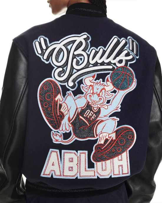 Chicago Bulls Off-White Varsity Jacket