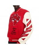 Chicago Bulls Off-White Varsity Jacket