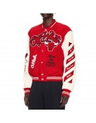 Chicago Bulls Off-White Varsity Jacket