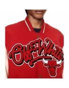 Chicago Bulls Off-White Varsity Jacket