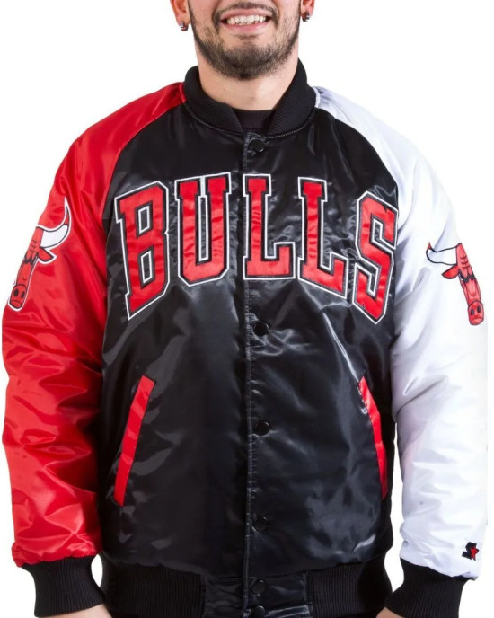 Chicago Bulls Satin Tri-Color Jacket Chicago Bulls Satin Tri-Color Jacket