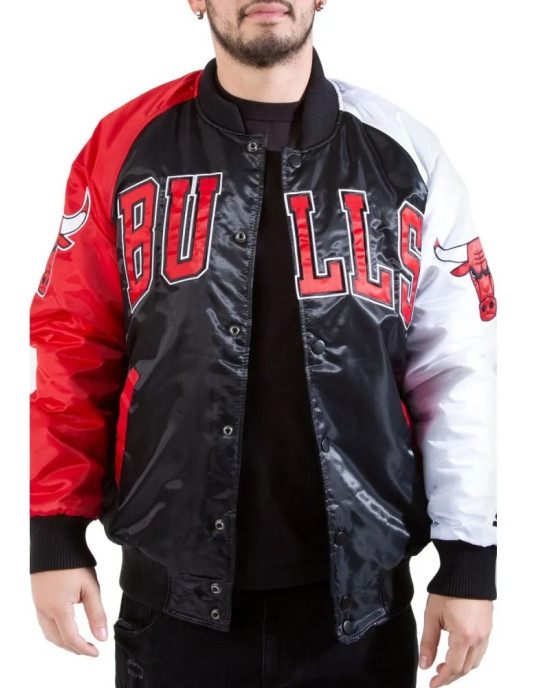 Chicago Bulls Satin Tri-Color Jacket Chicago Bulls Satin Tri-Color Jacket
