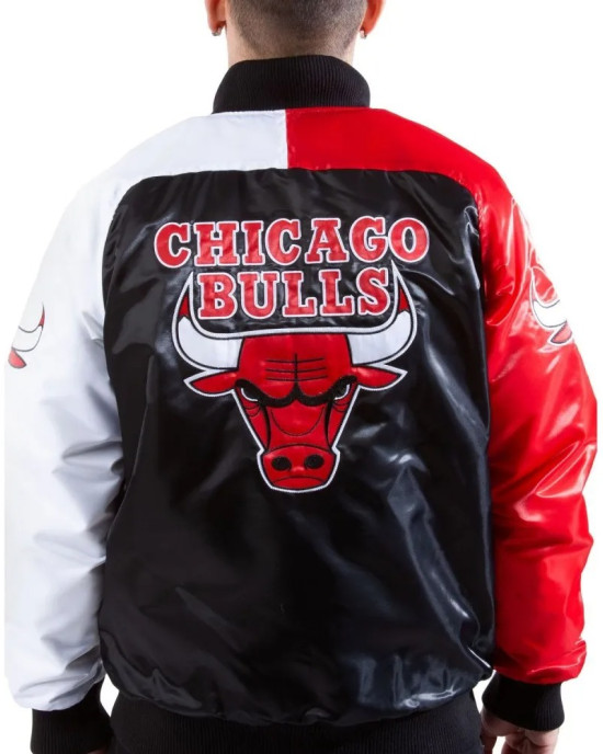 Chicago Bulls Satin Tri-Color Jacket Chicago Bulls Satin Tri-Color Jacket
