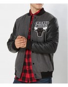 Chicago Bulls Varsity Black and Grey Jacket