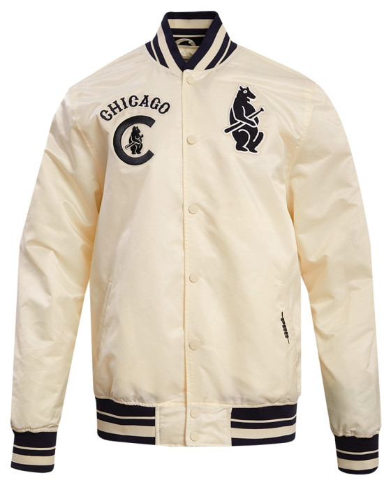 Chicago Cubs Off White Satin Jacket Chicago Cubs Off White Satin Jacket