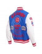 Chicago Cubs Old English Blue Wool Varsity Jacket