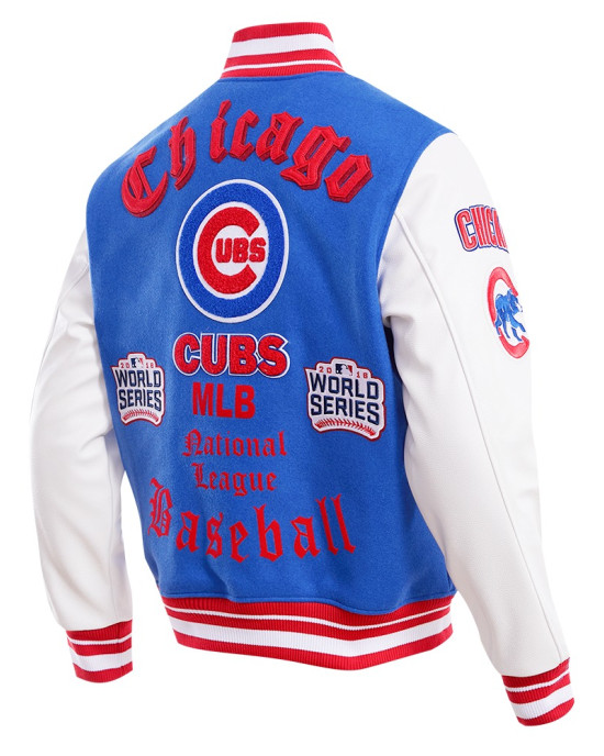 Chicago Cubs Old English Blue Wool Varsity Jacket Chicago Cubs Old English Blue Wool Varsity Jacket