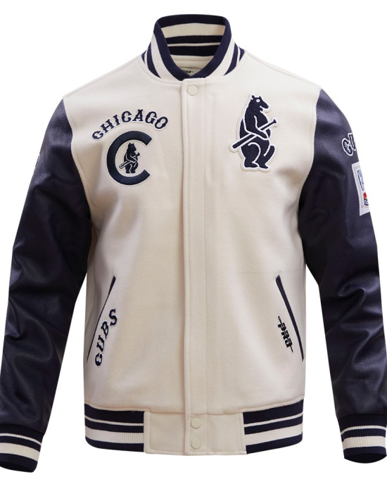 Chicago Cubs Retro Classic Navy Blue Wool Varsity Jacket Chicago Cubs Retro Classic Navy Blue Wool Varsity Jacket