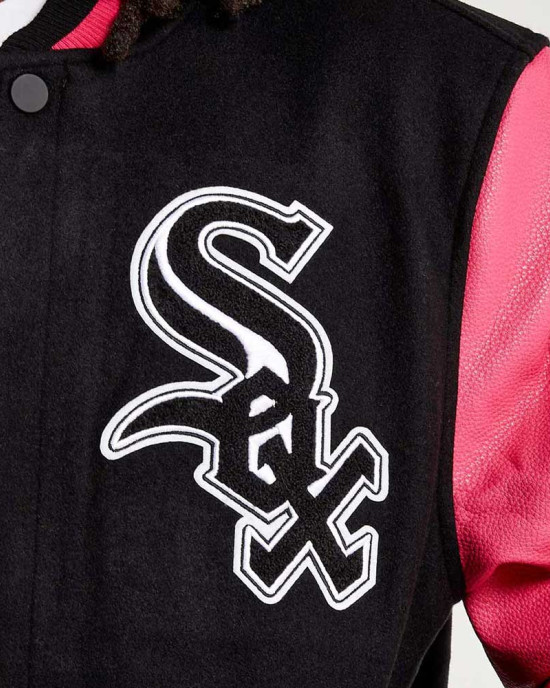 Chicago White Sox Varsity Pink and Black Jacket Chicago White Sox Varsity Pink and Black Jacket