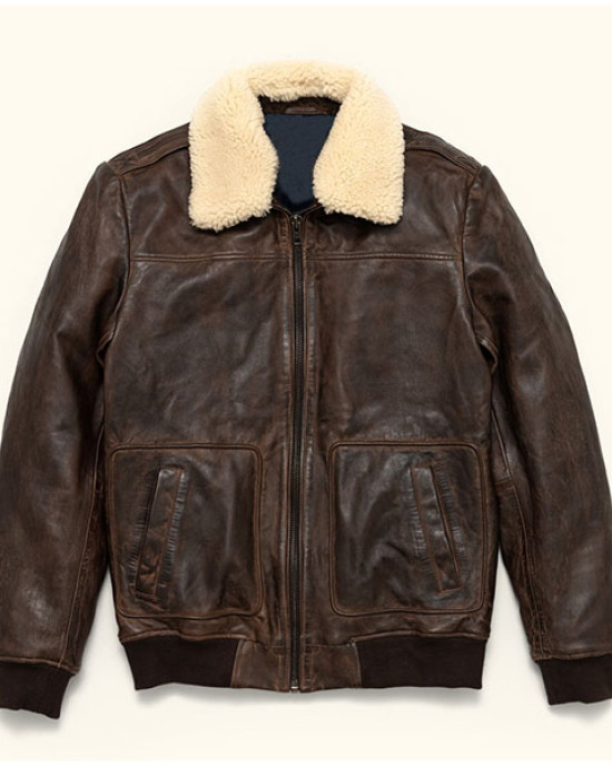 Choco Brown Leather Bomber Jacket Choco Brown Leather Bomber Jacket