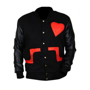 Chris Brown Love Not Hate Valentines Bomber Leather Letterman Jacket