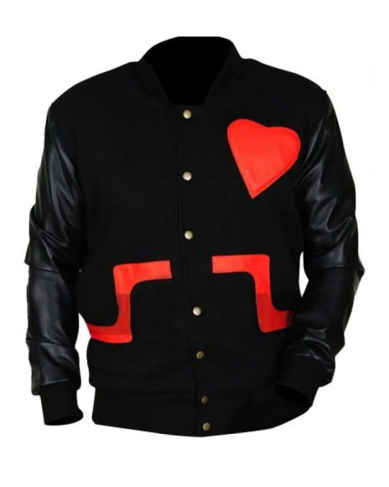 Chris Brown Love Not Hate Valentines Bomber Leather Letterman Jacket