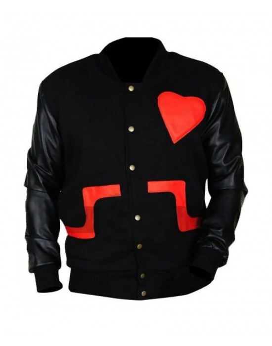 Chris Brown Love Not Hate Valentines Bomber Leather Letterman Jacket