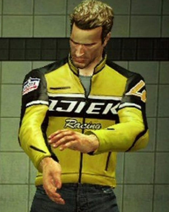 Chuck Greene Dead Rising Real Leather Yellow Biker Jacket Chuck Greene Dead Rising Real Leather Yellow Biker Jacket