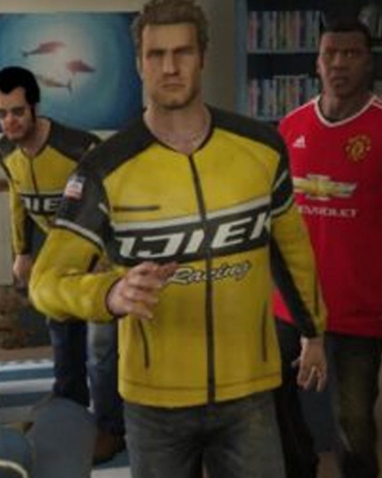 Chuck Greene Dead Rising Real Leather Yellow Biker Jacket Chuck Greene Dead Rising Real Leather Yellow Biker Jacket