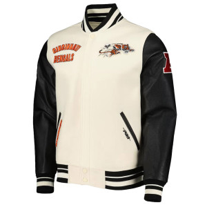 Cincinnati Bengals Retro Classic Varsity Cream and Black Jacket