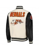 Cincinnati Bengals Retro Classic Varsity Cream and Black Jacket