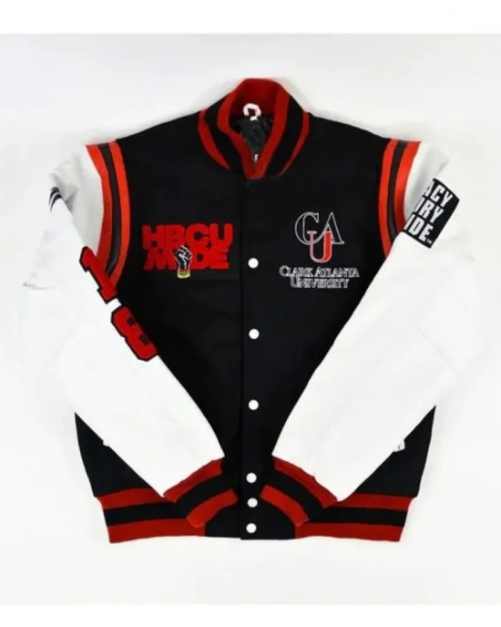 Clark Atlanta University Motto Varsity White And Black Jacket