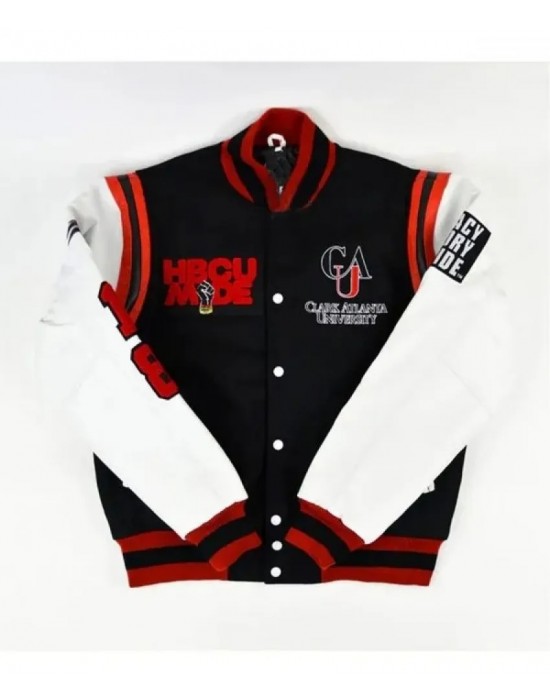 Clark Atlanta University Motto Varsity White And Black Jacket