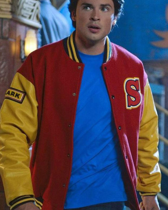 Clark Kent Smallville Letterman Red and Yellow Jacket