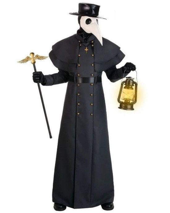 Classic Plague Doctor Halloween Black Wool Coat Classic Plague Doctor Halloween Black Wool Coat