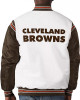 Cleveland Browns Historic Renegade White/Brown Satin Varsity Jacket