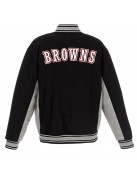 Cleveland Browns Varsity Black and Gray Wool Jacket