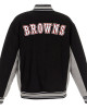Cleveland Browns Varsity Black and Gray Wool Jacket