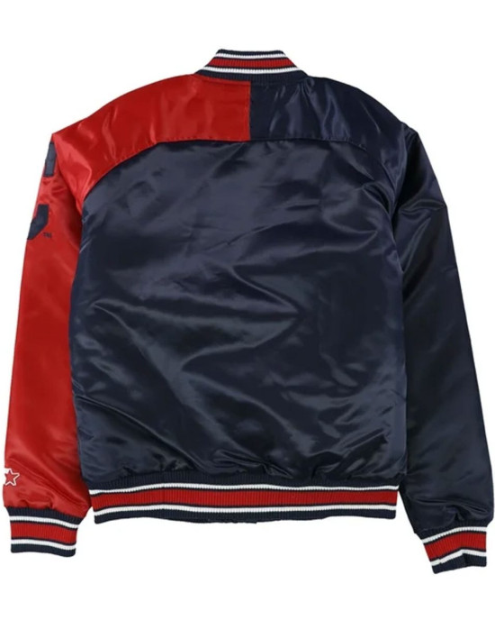 Cleveland Indians Navy and Red Varsity Satin Jacket