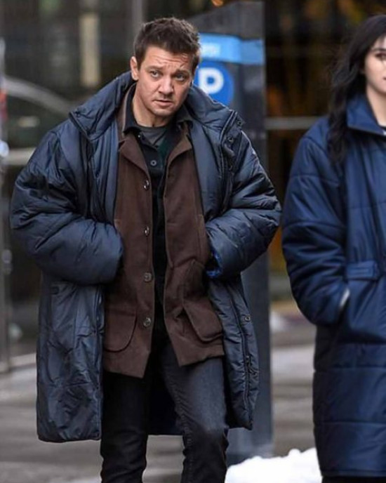Clint Barton Hawkeye 2021 Jeremy Renner Puffer Coat Clint Barton Hawkeye 2021 Jeremy Renner Puffer Coat