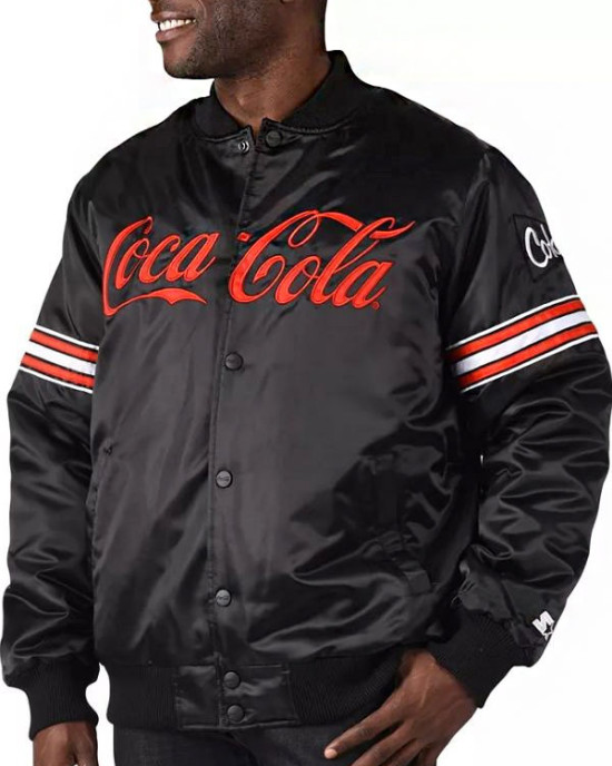 Coca Cola Black Bomber Varsity Jacket Coca Cola Black Bomber Varsity Jacket