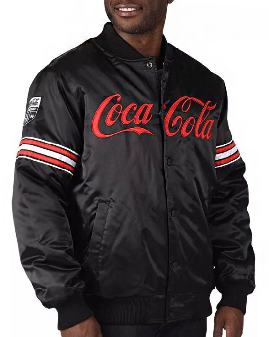 Coca Cola Black Bomber Varsity Jacket Coca Cola Black Bomber Varsity Jacket