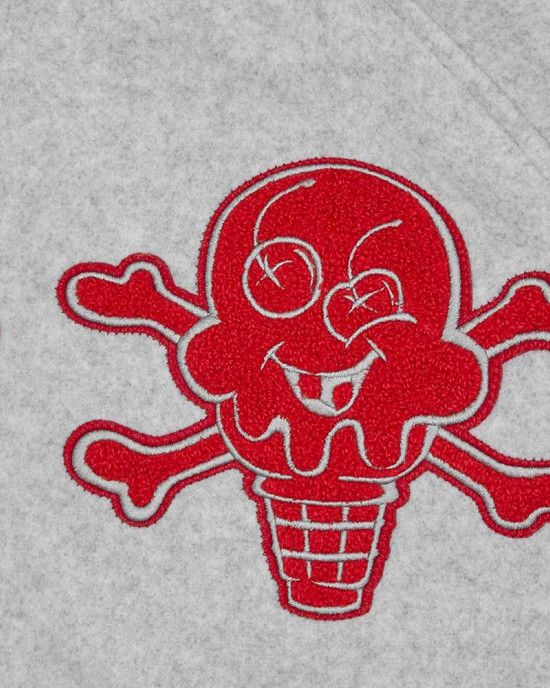 Cones and Bones ICECREAM Gray Varsity Jacket