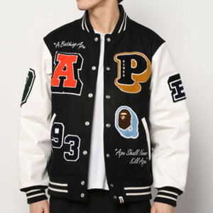 Crazy Patch Bape Wool Varsity Jacket