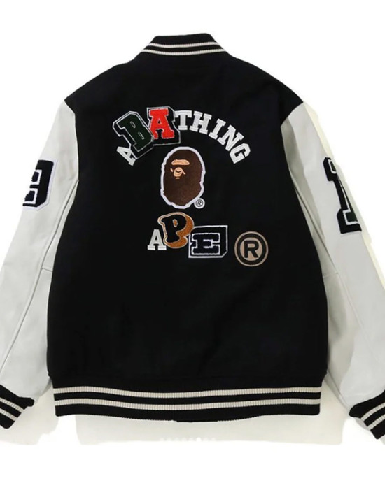 Crazy Patch Bape Wool Varsity Jacket Crazy Patch Bape Wool Varsity Jacket